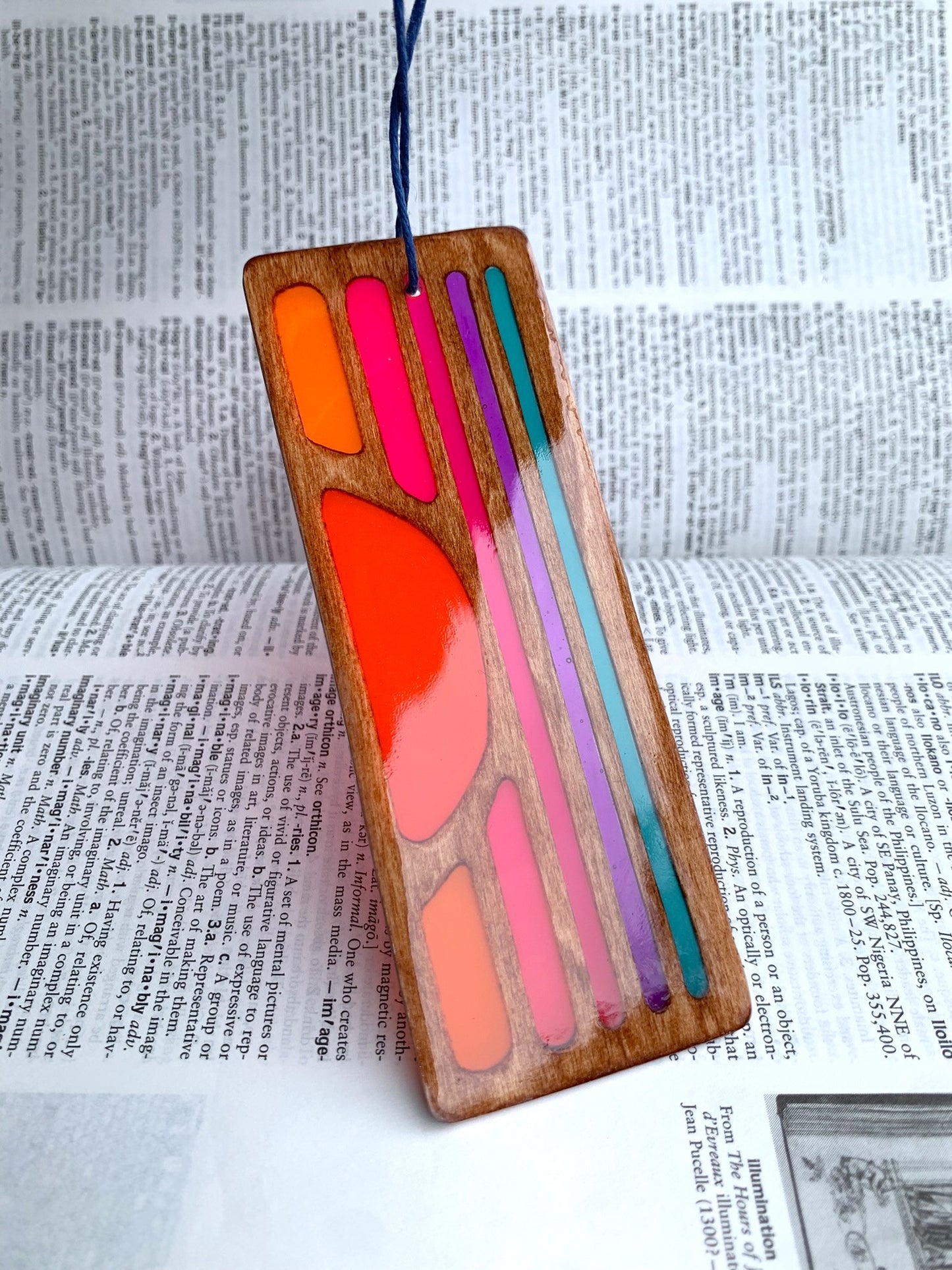 Sunset Wood & Resin Bookmark - Vivid Walnut