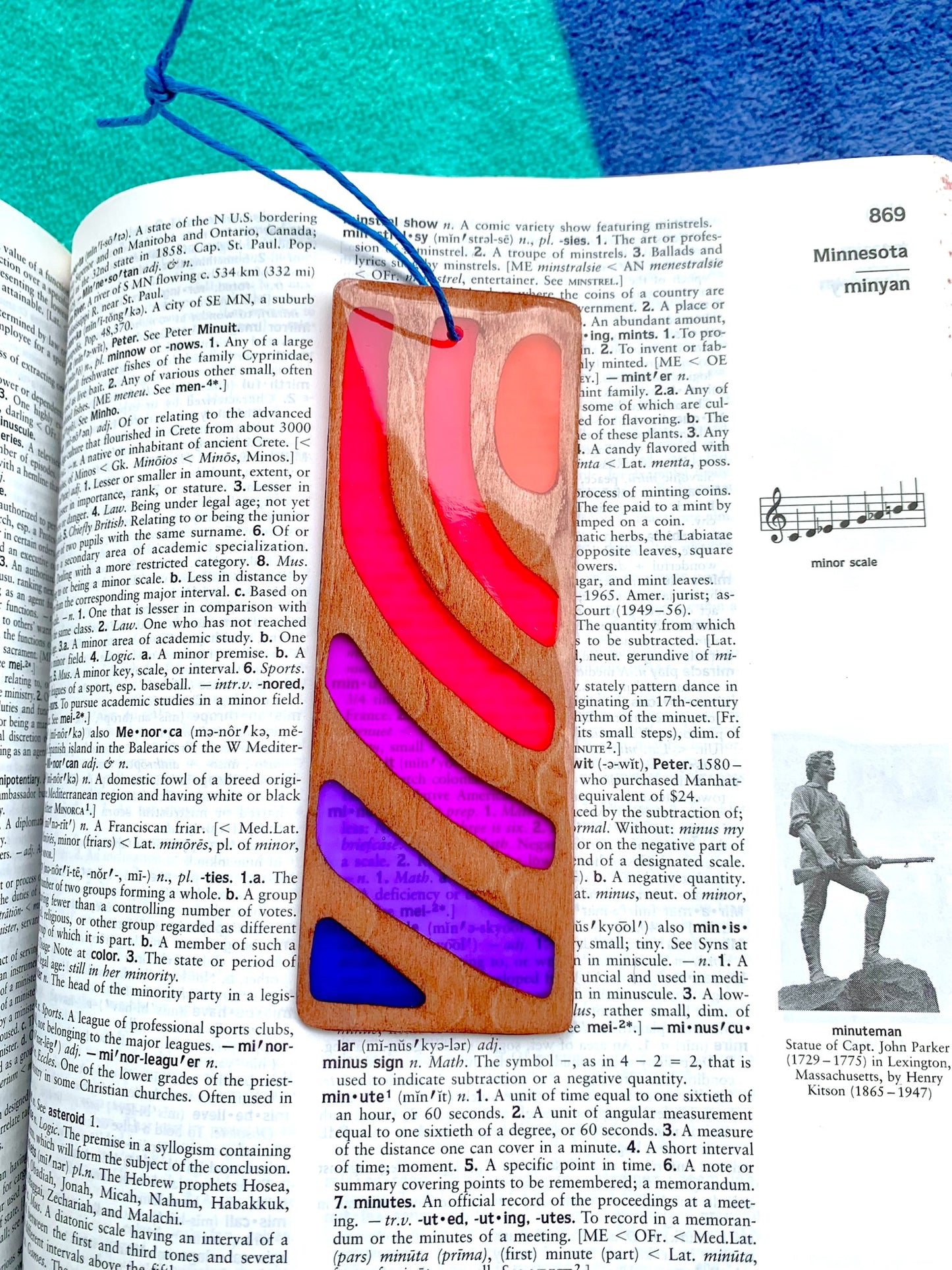 Sunset Vibe Wood & Resin Bookmark - Teak Warm Sunset