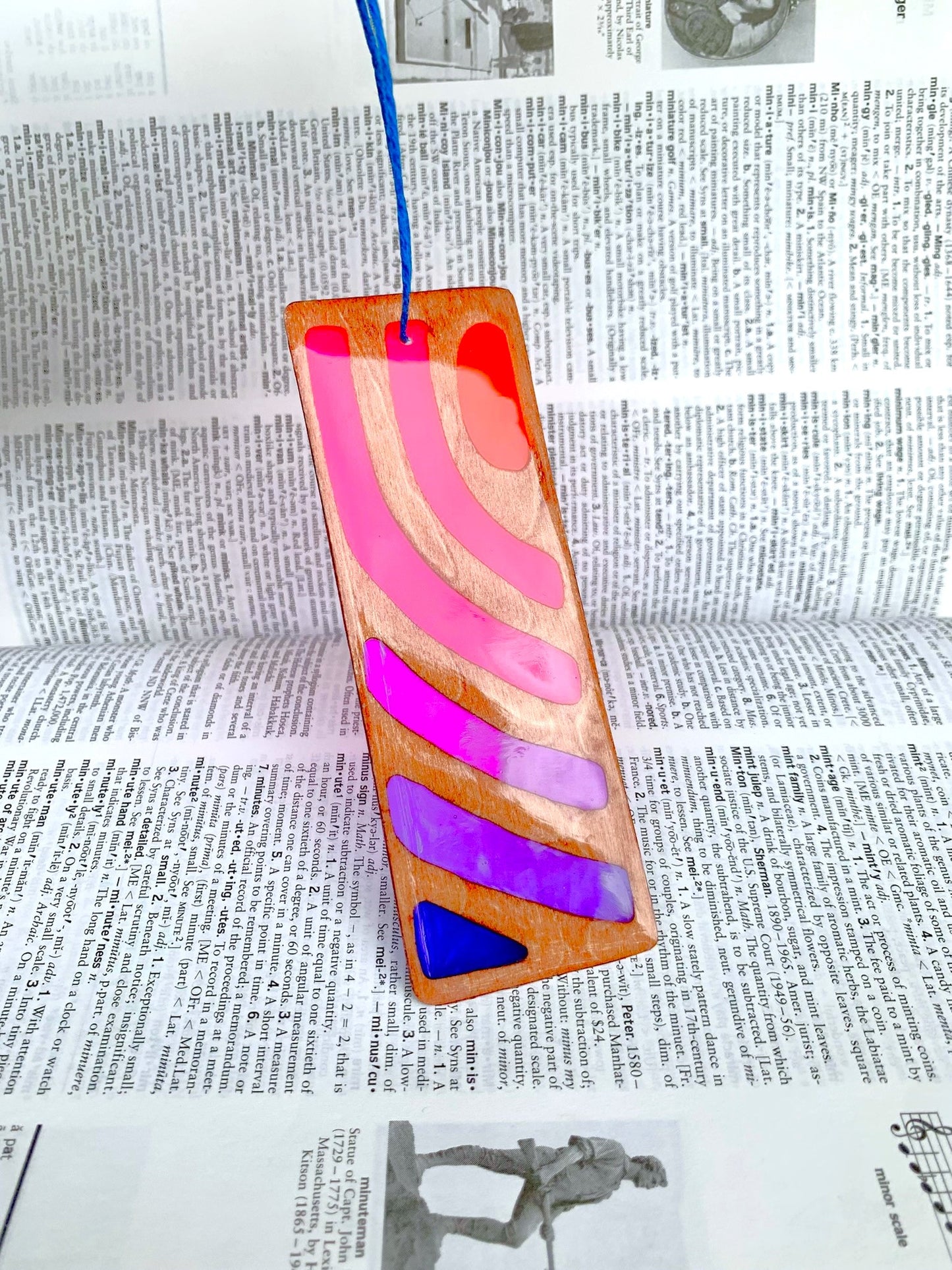 Sunset Vibe Wood & Resin Bookmark - Teak Warm Sunset