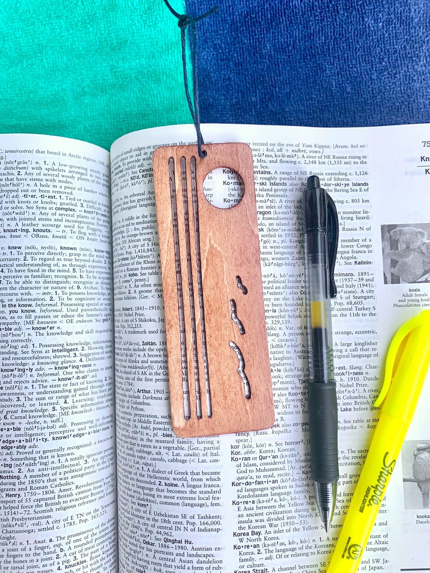 Ocean Sunset Wooden Bookmark - Teak