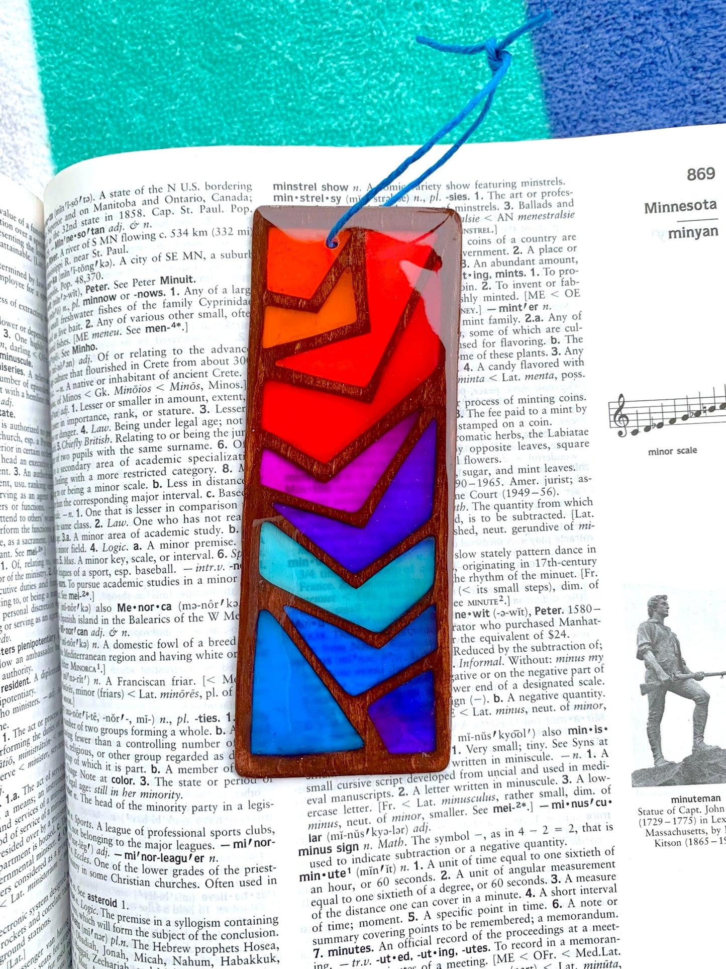 Zigzag Wood & Resin Bookmark - Cognac Sunset