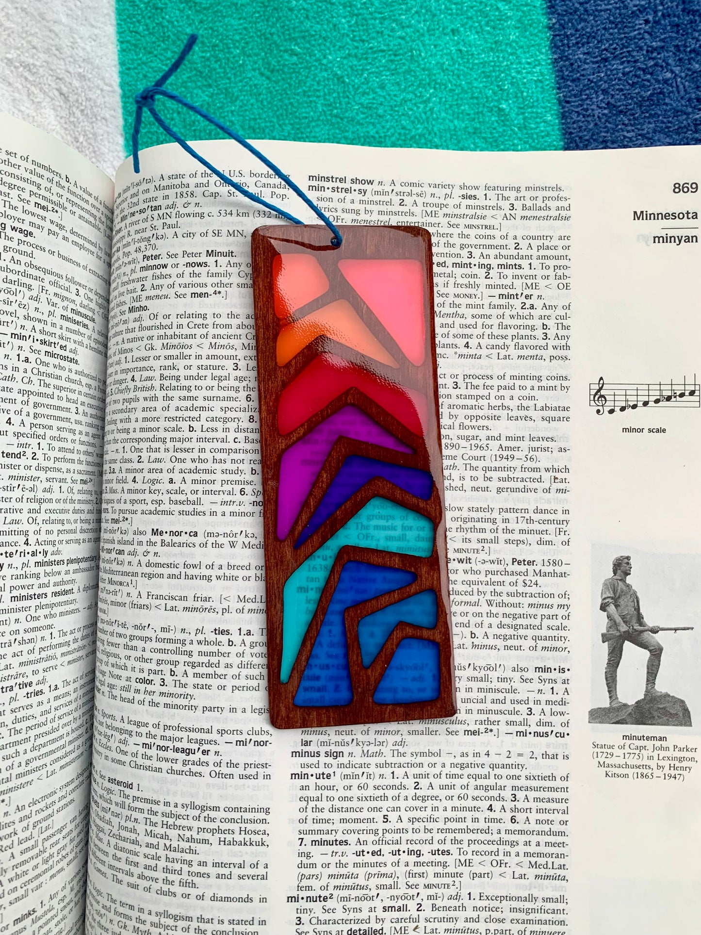 Zigzag Wood & Resin Bookmark - Rustic Sunset