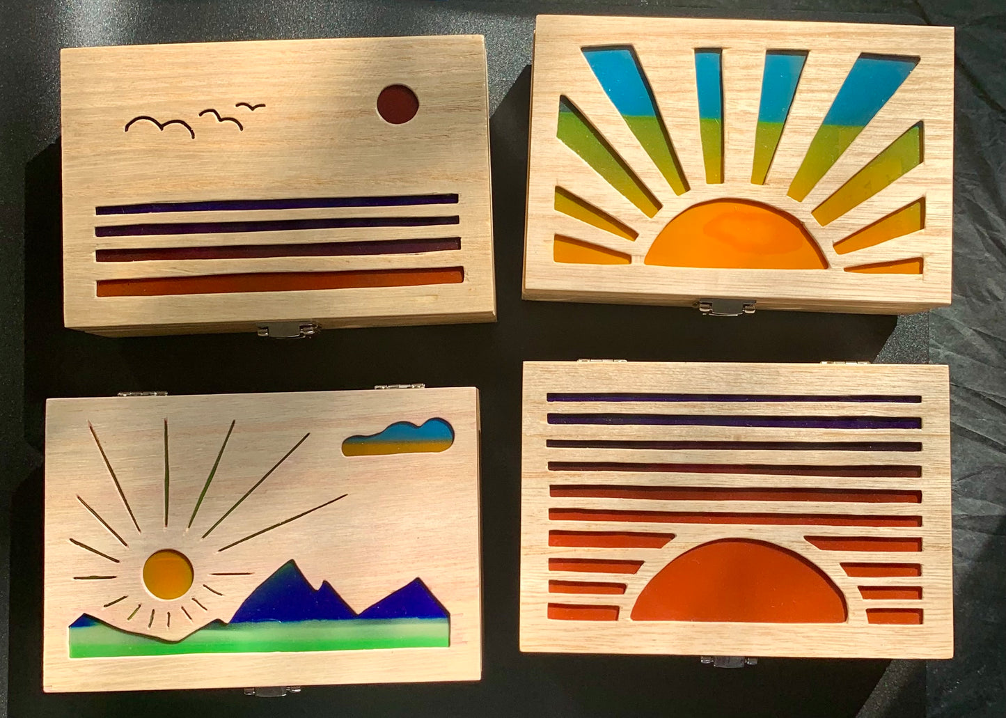 Sunset Glow Light Wooden Box