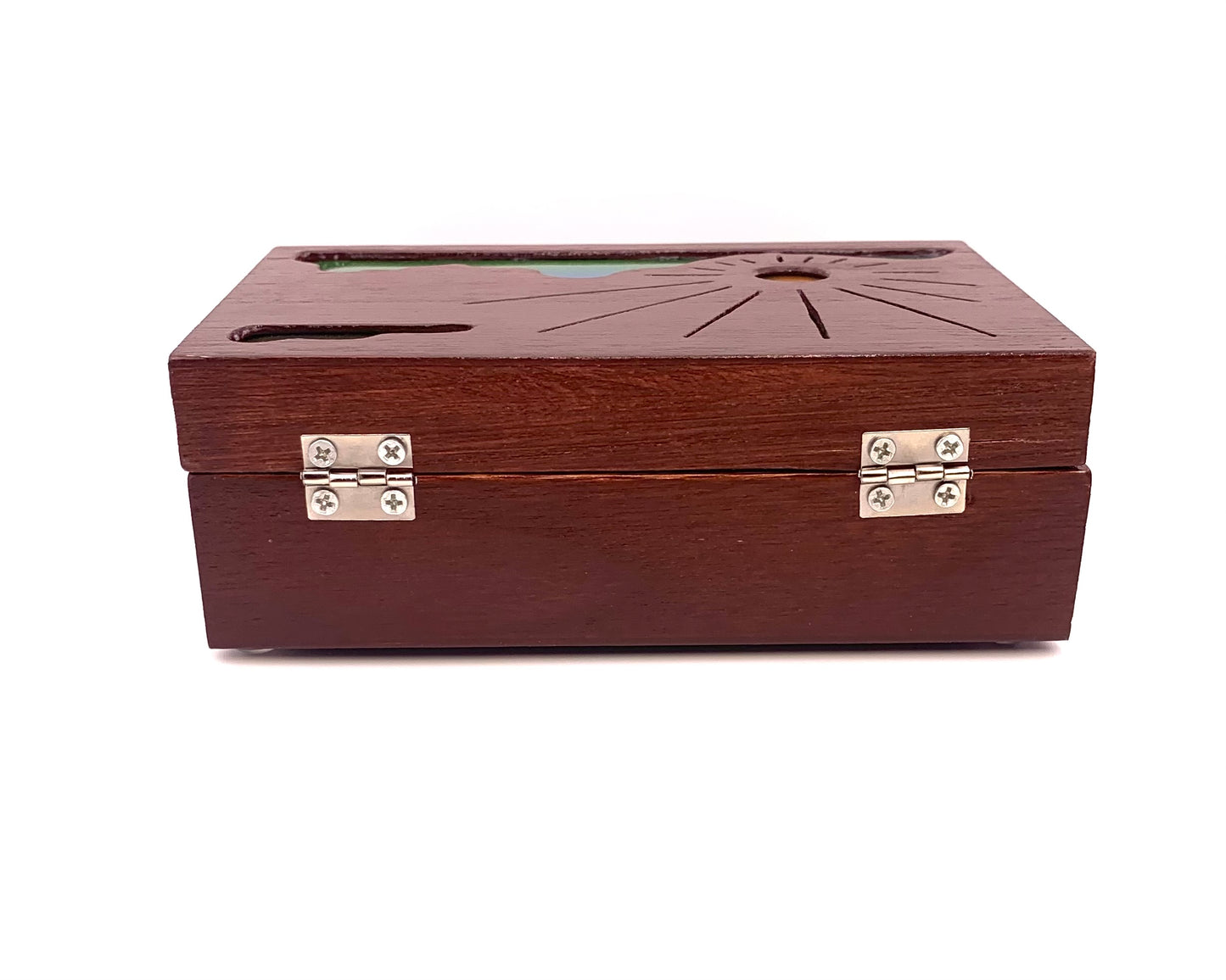 Mountain Sunrise Glow Light Wooden Box - Natural Basswood