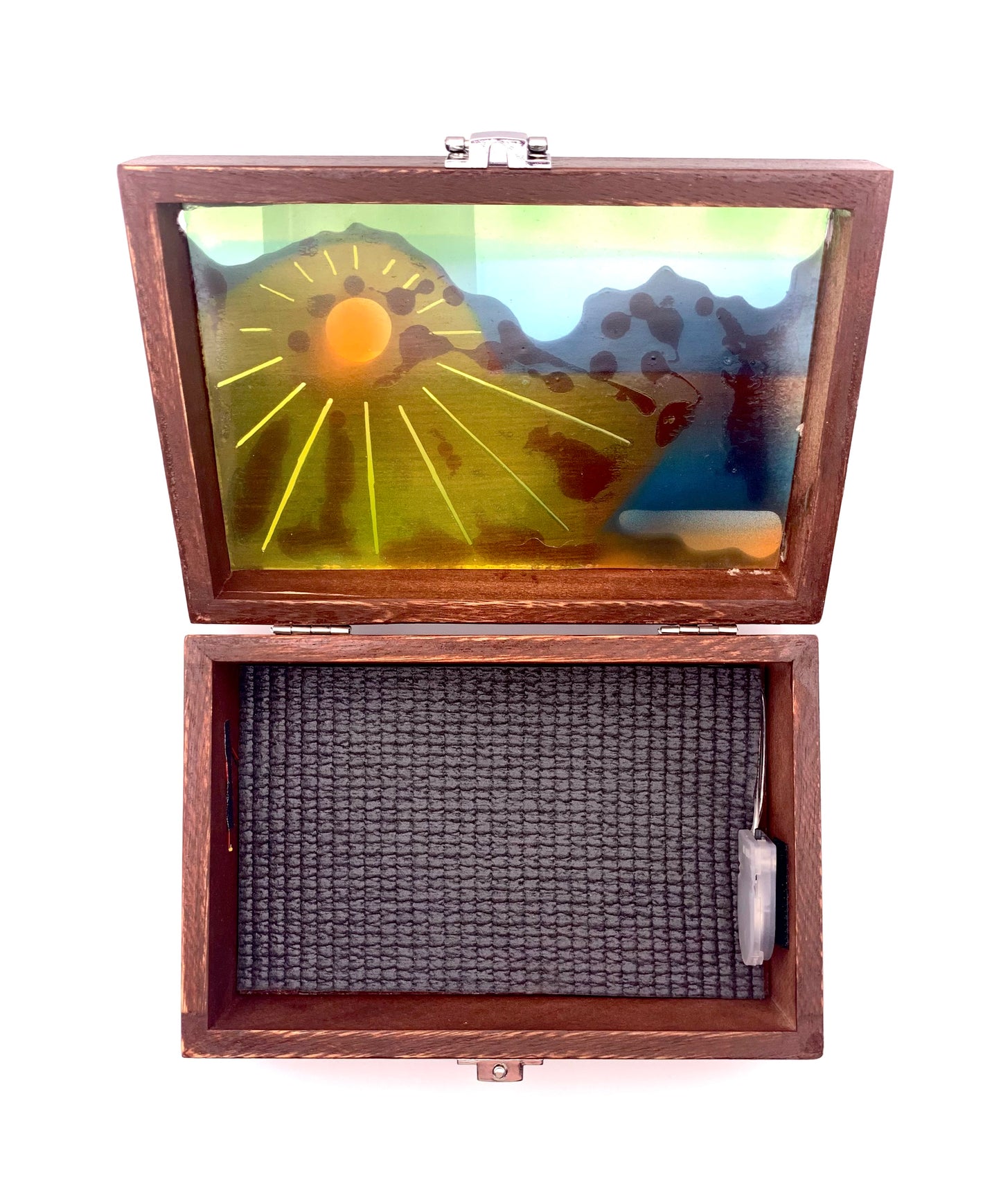 Mountain Sunrise Glow Light Wooden Box - Natural Basswood