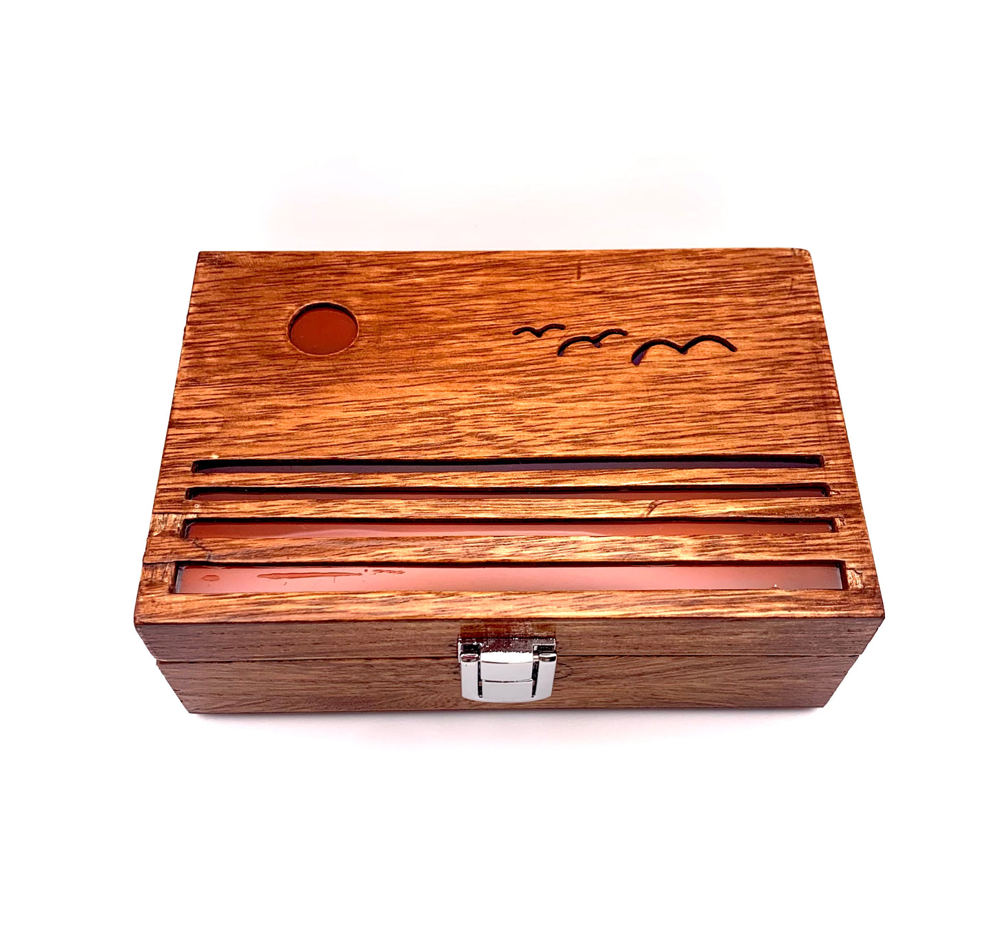 Ocean Sunset Glow Light Wooden Box