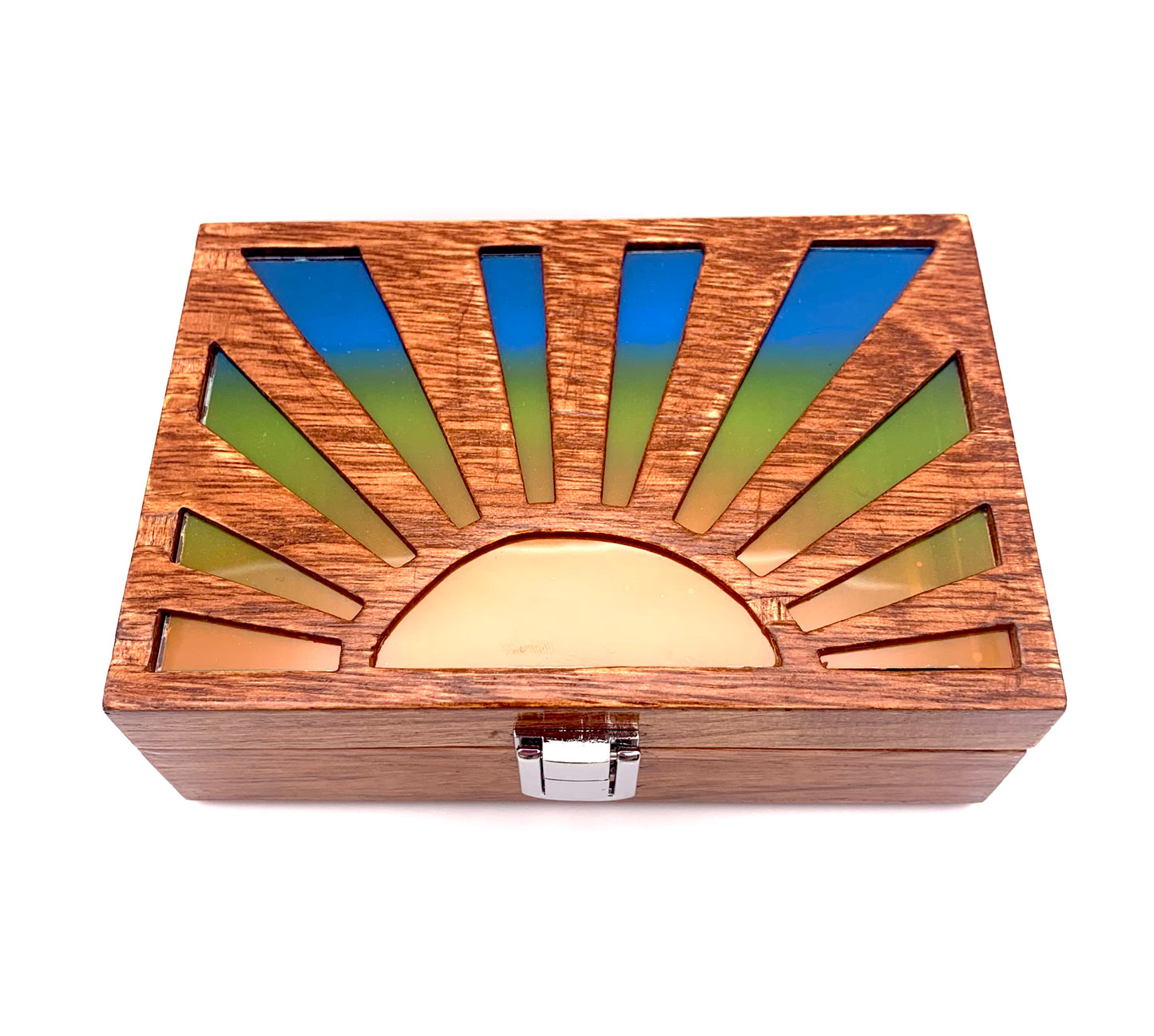 Sunrise Glow Light Wooden Box - Cognac