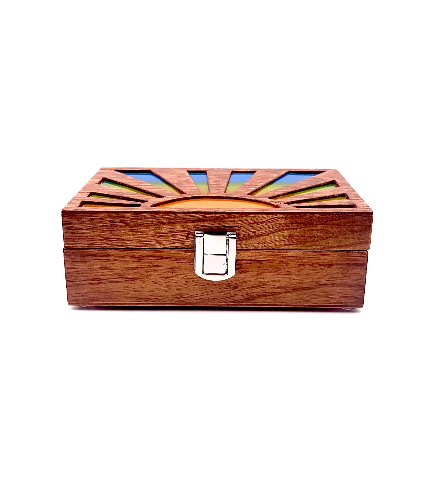 Sunrise Glow Light Wooden Box - Cognac