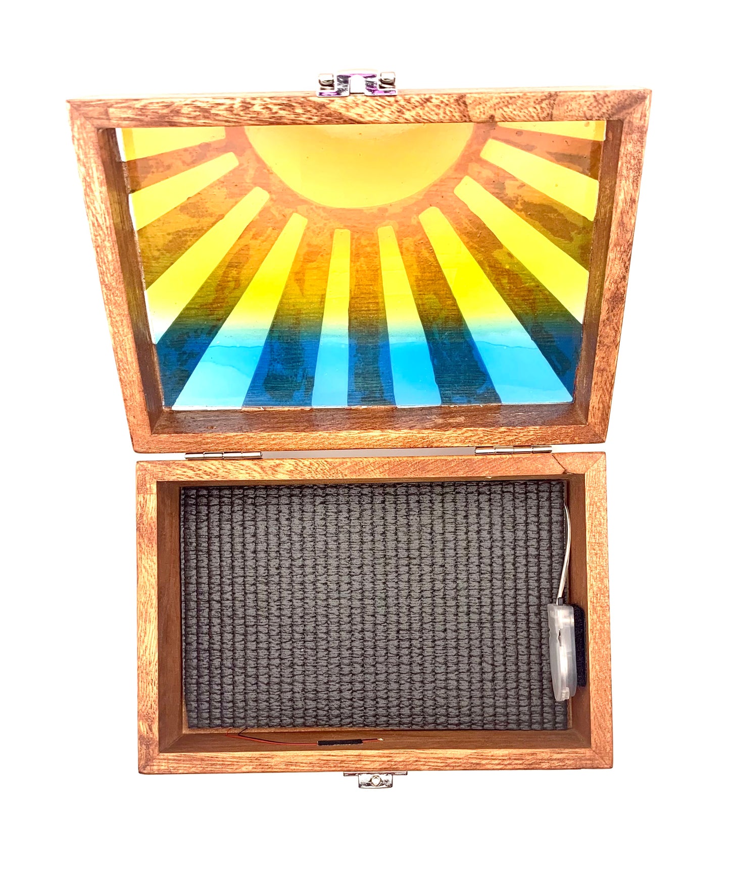Sunrise Glow Light Wooden Box - Cognac