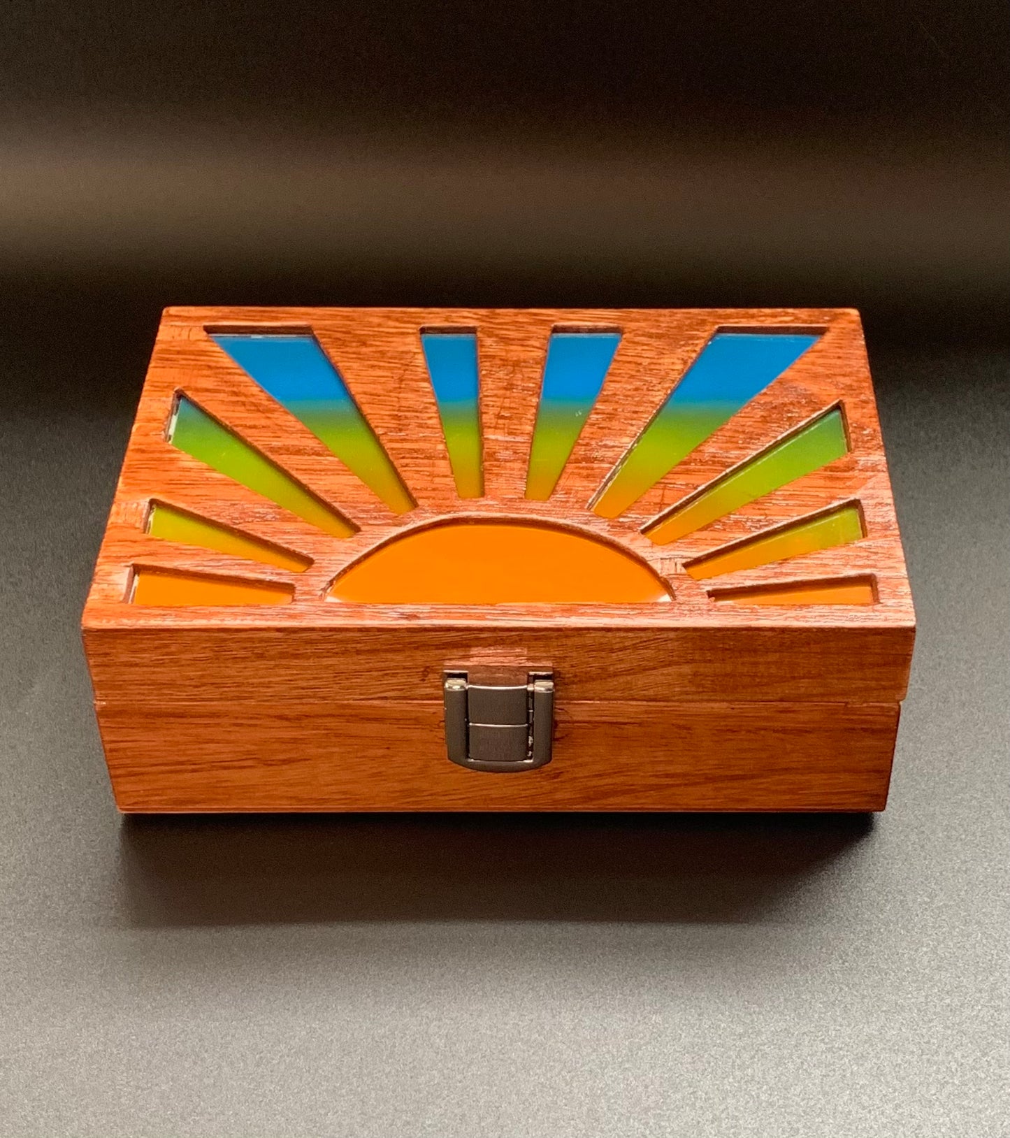 Sunrise Glow Light Wooden Box - Cognac