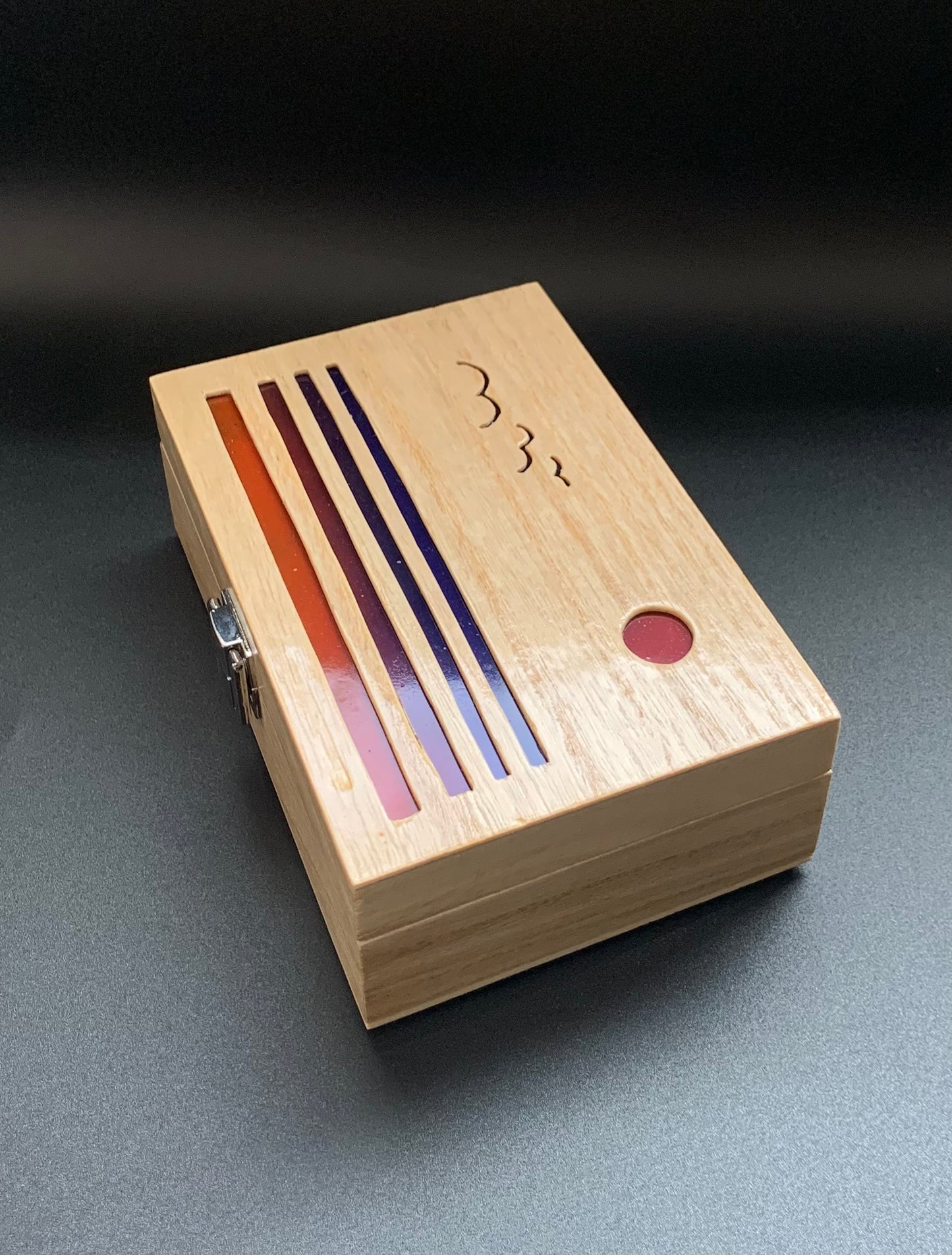 Ocean Sunset Glow Light Wooden Box