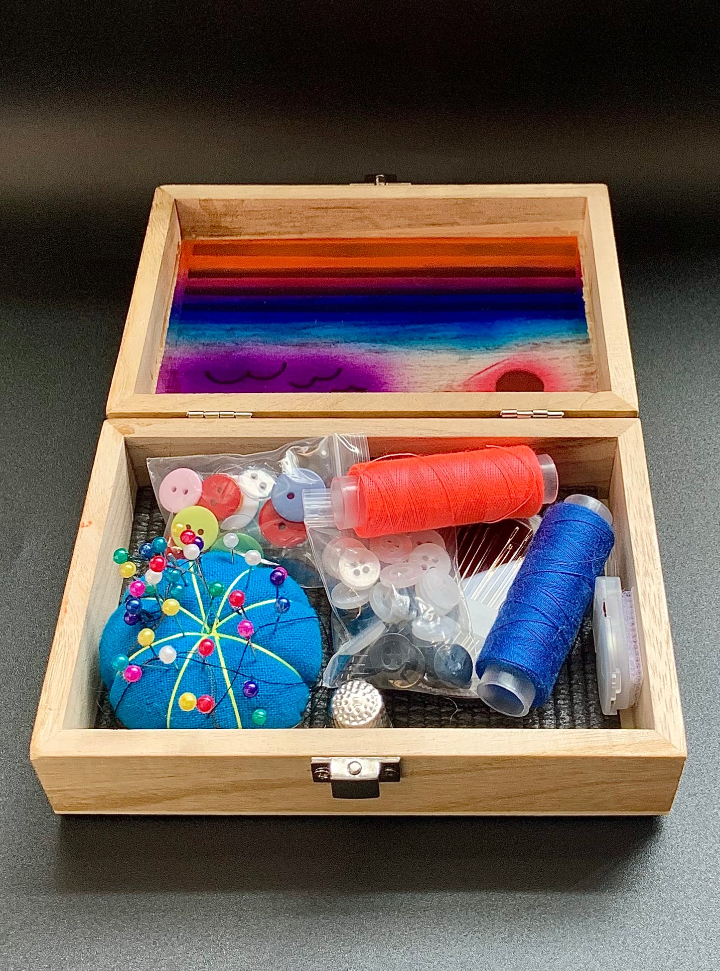 Ocean Sunset Glow Light Wooden Box