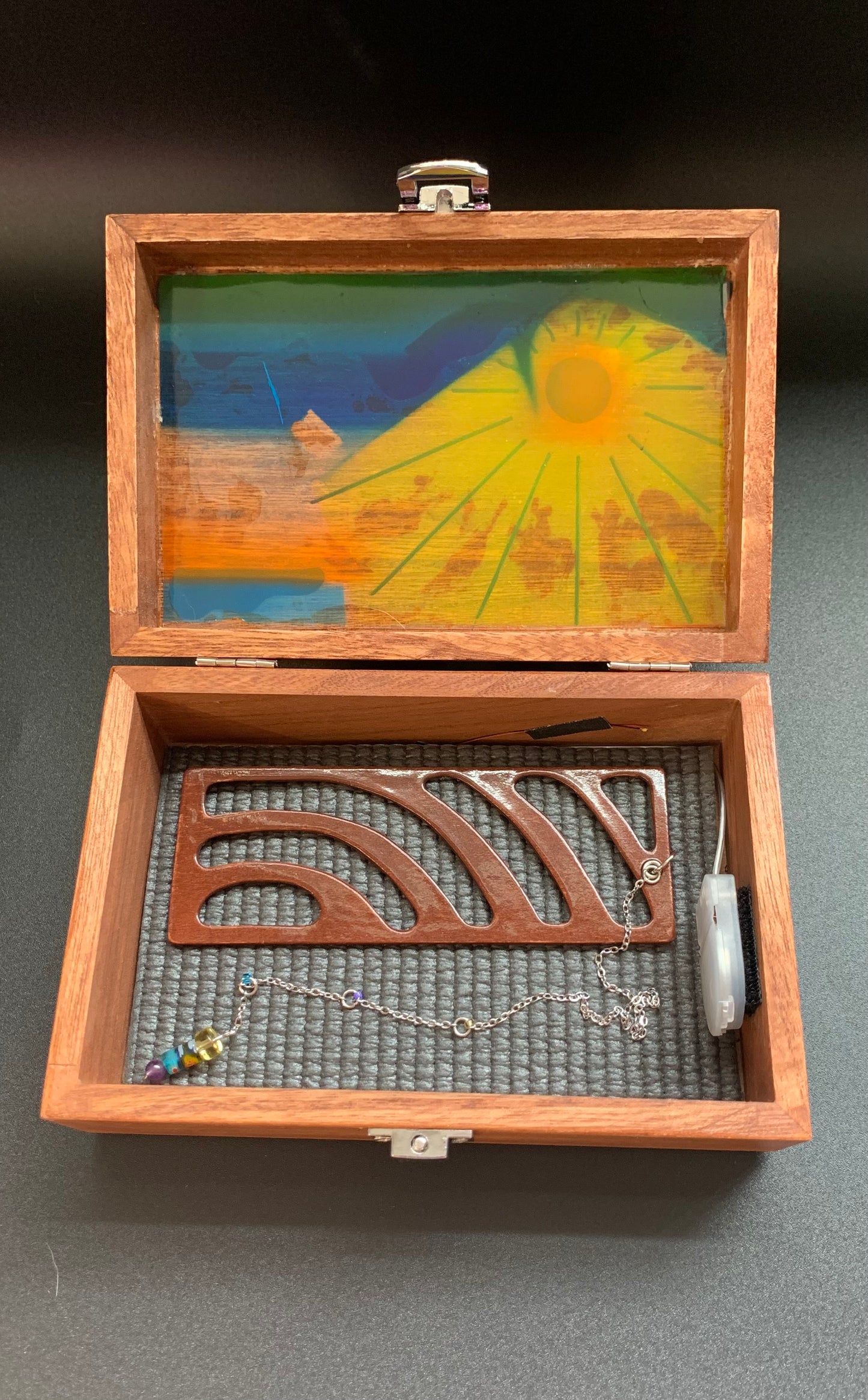 Mountain Sunrise Glow Light Wooden Box - Natural Basswood