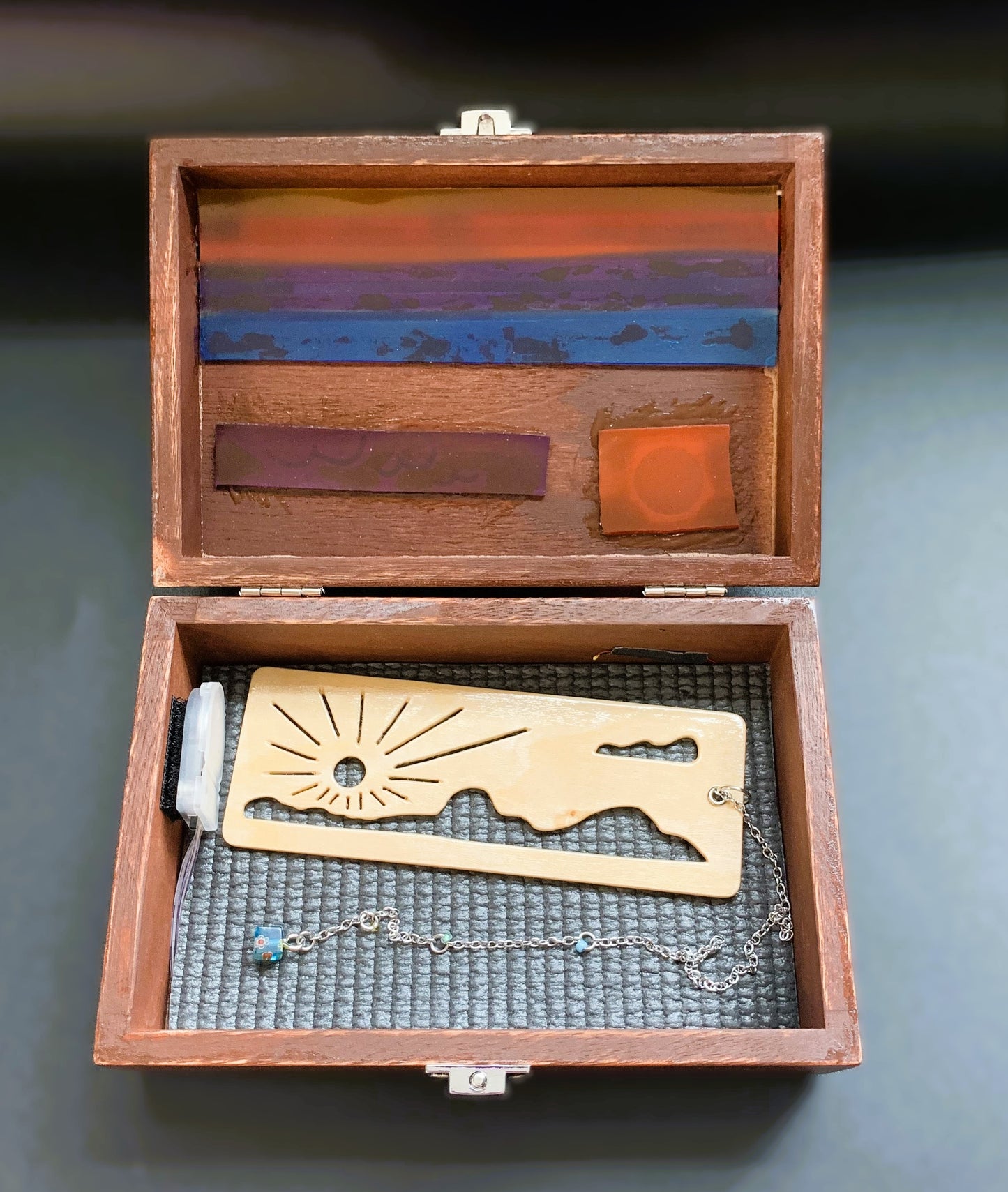 Ocean Sunset Glow Light Wooden Box