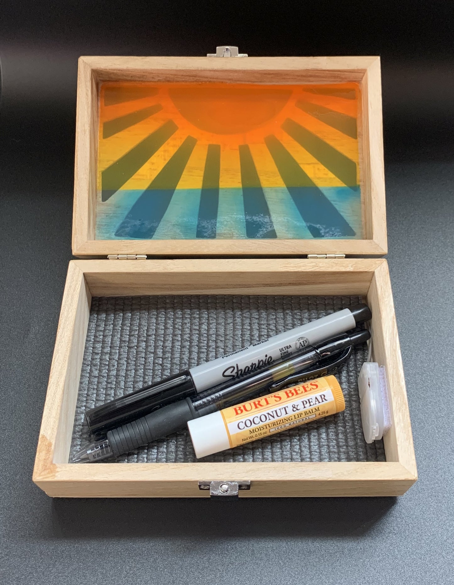 Sunrise Glow Light Wooden Box - Cognac