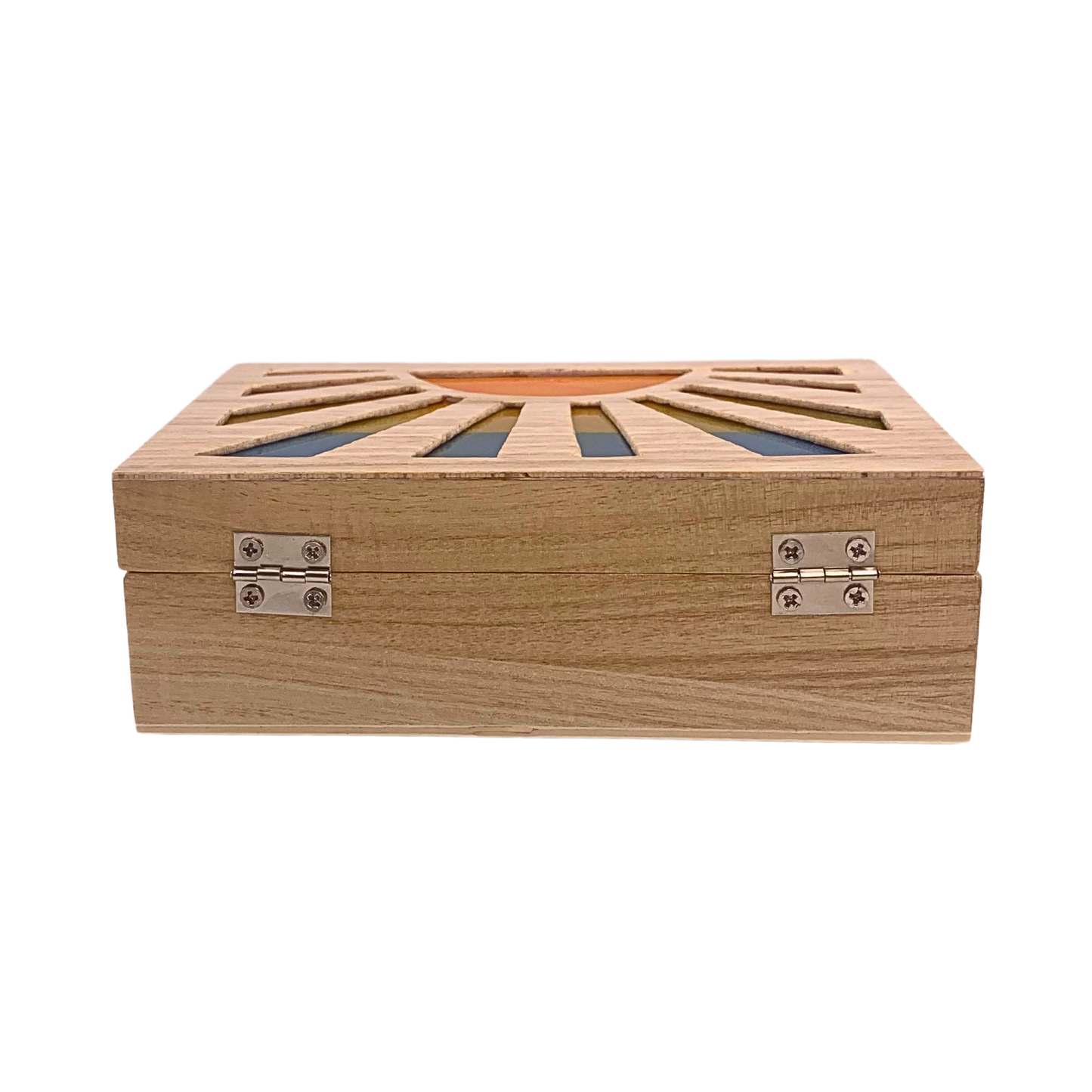 Sunrise Glow Light Wooden Box - Cognac