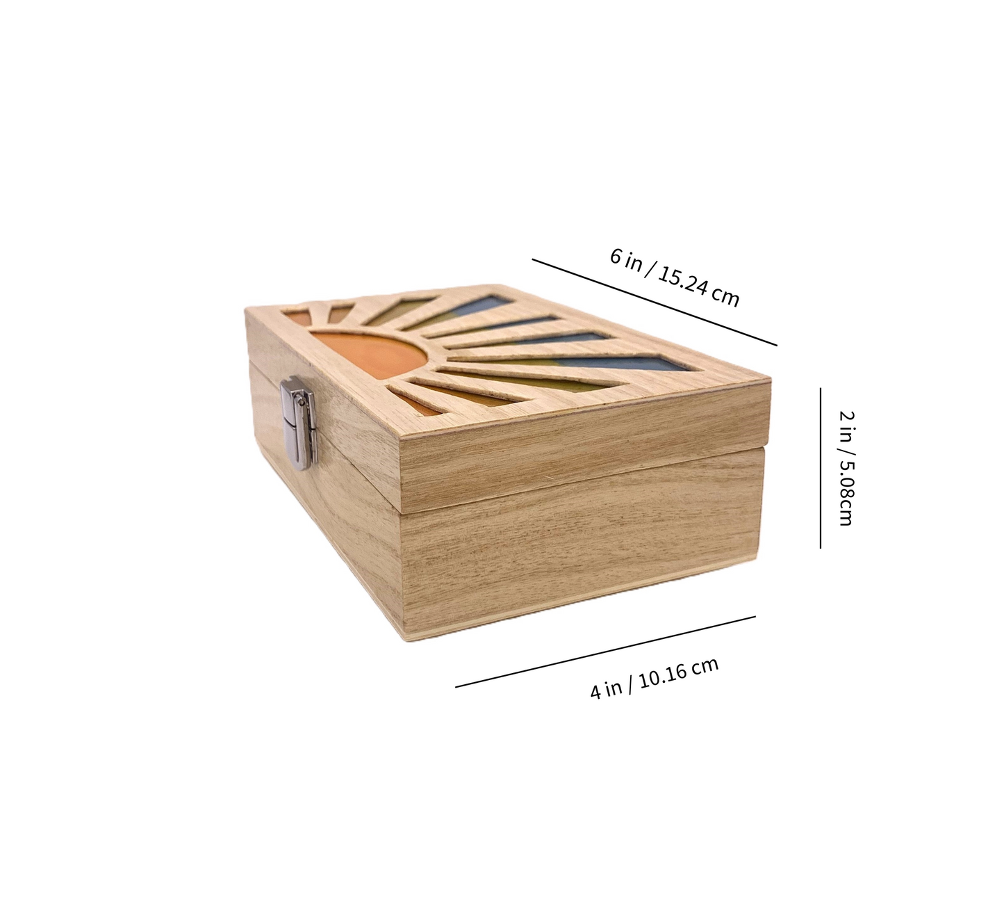 Sunrise Glow Light Wooden Box - Cognac