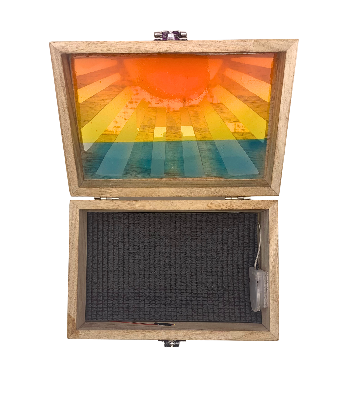 Sunrise Glow Light Wooden Box - Cognac