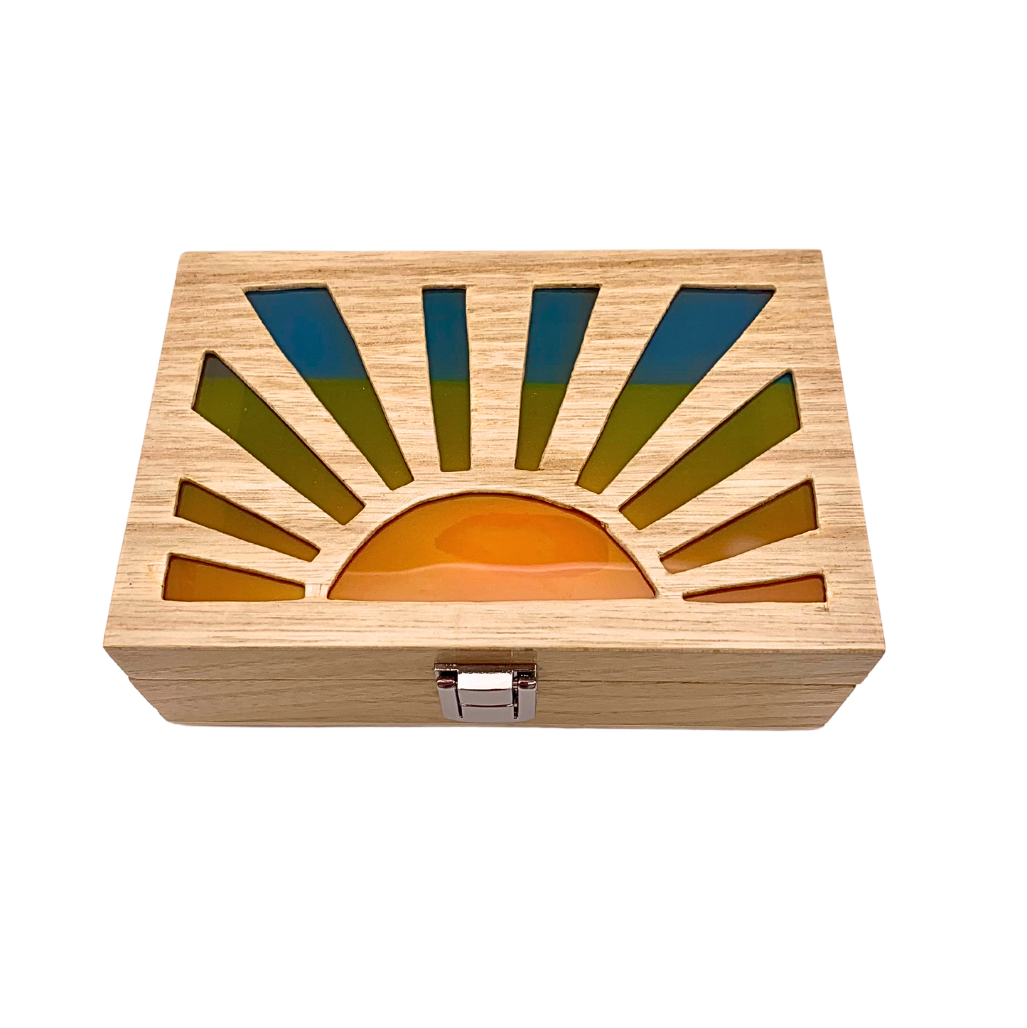 Sunrise Glow Light Wooden Box - Cognac