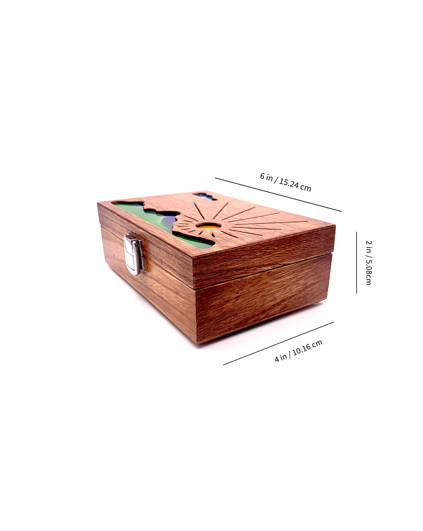 Mountain Sunrise Glow Light Wooden Box - Natural Basswood