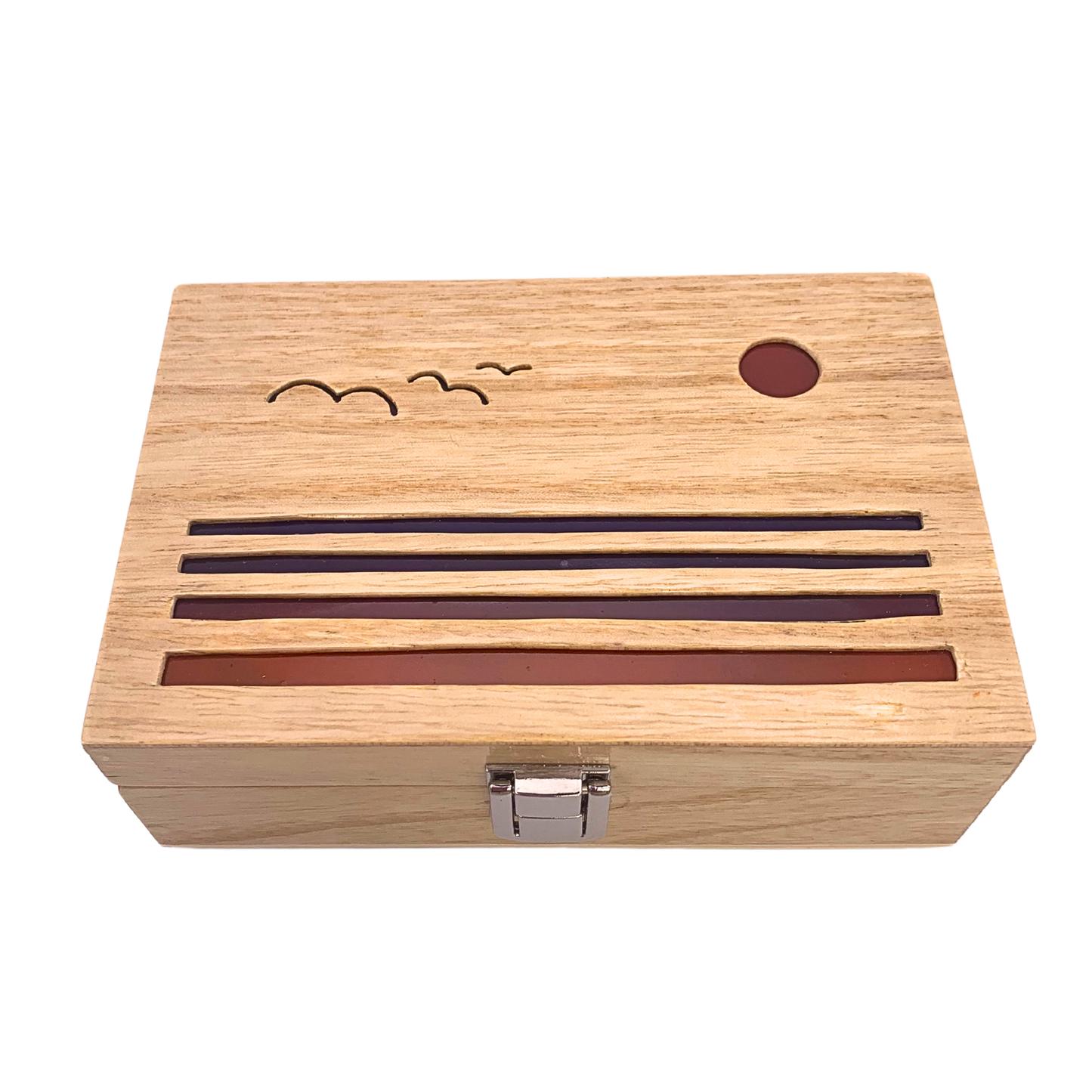 Ocean Sunset Glow Light Wooden Box