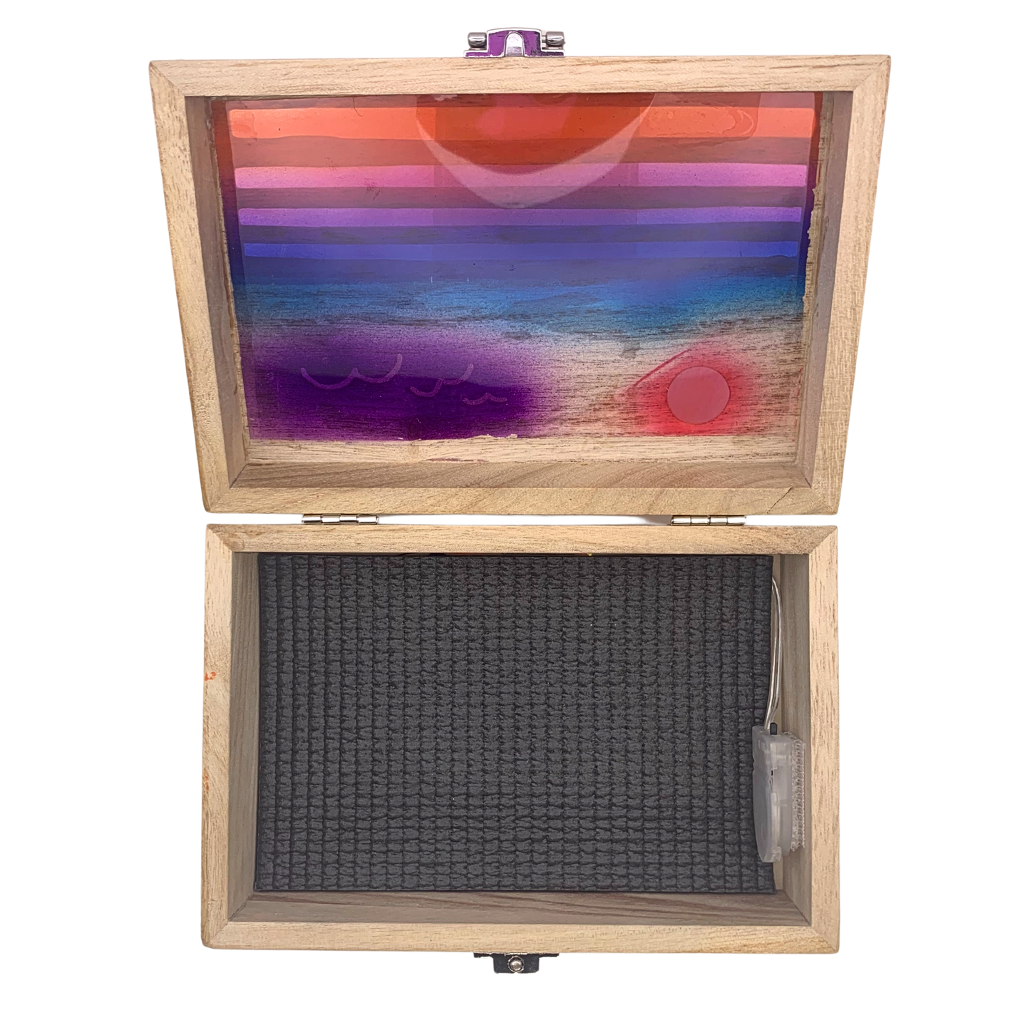 Ocean Sunset Glow Light Wooden Box