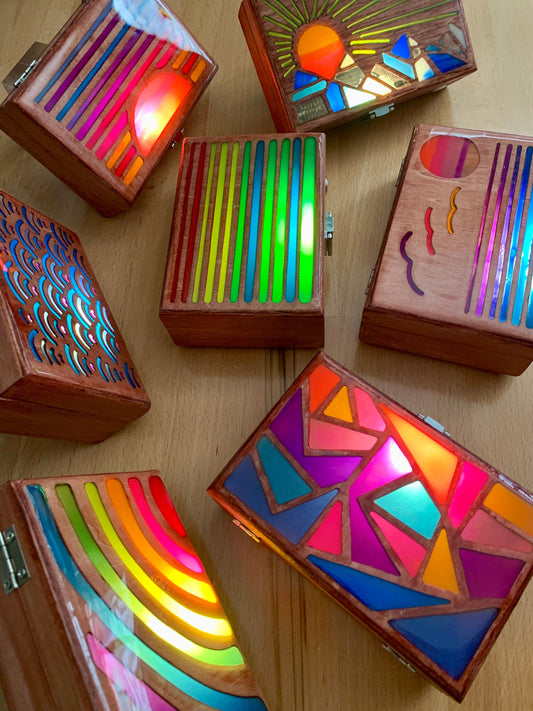 New Wood & Resin Glow Light Boxes Available Now!