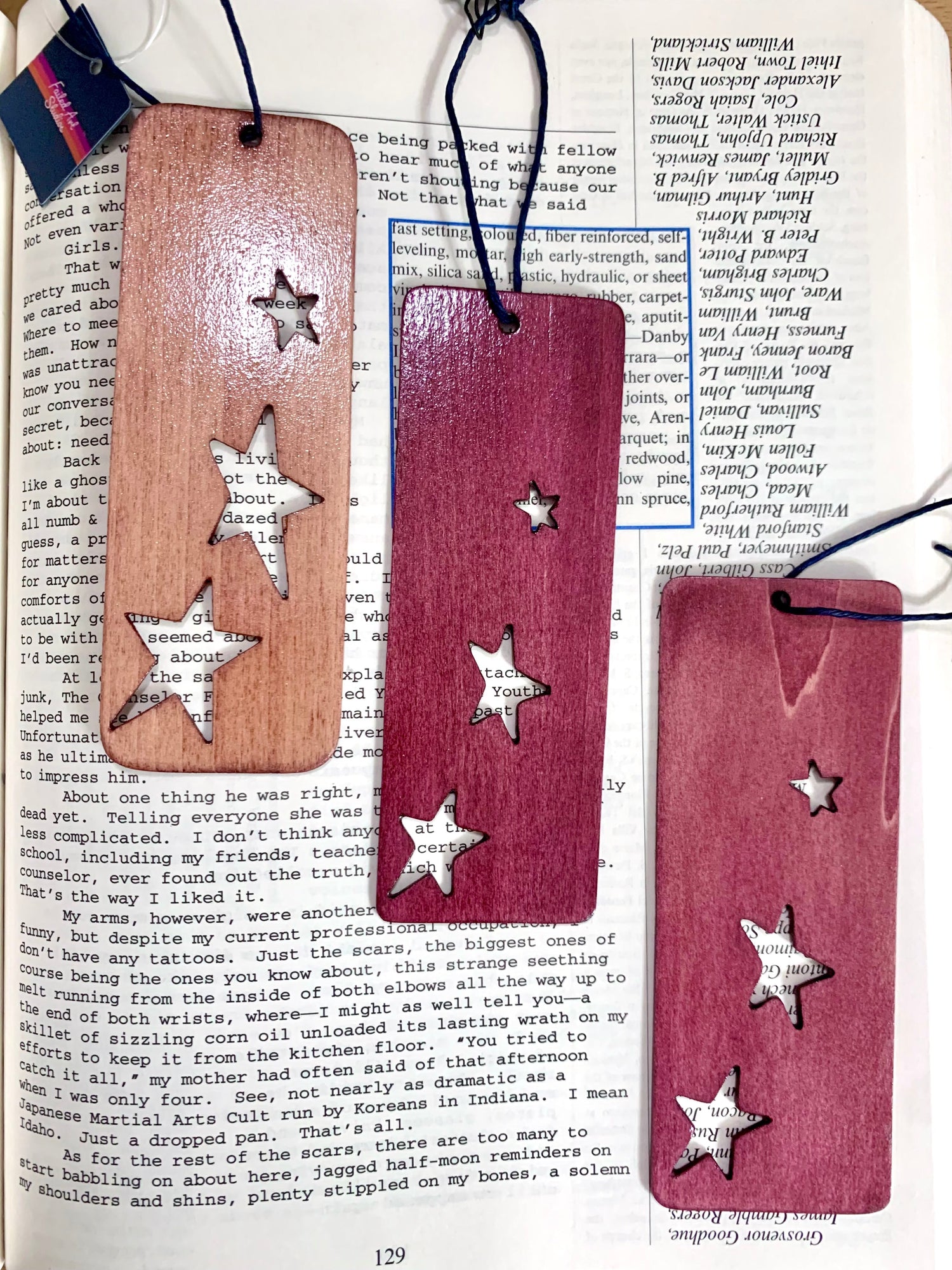 Stars Wooden Bookmark
