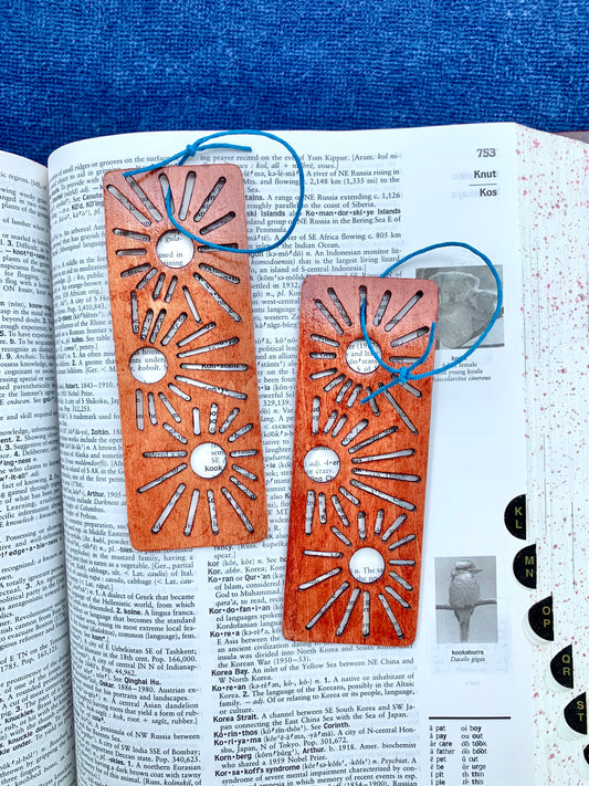 Sunburst Wooden Bookmark - Teak