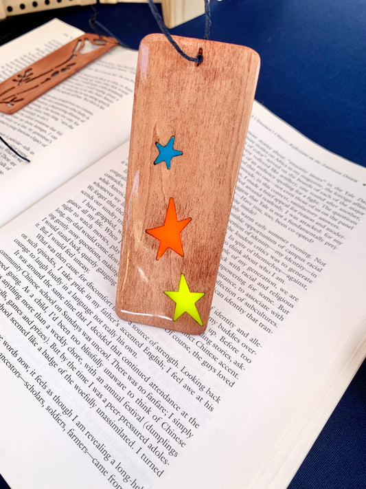 Stars Wood & Resin Bookmark - Failed Beach Teak