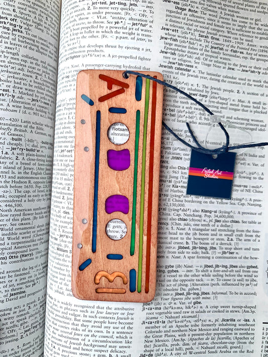 Cassette Tape Wood & Resin Bookmark - Teak