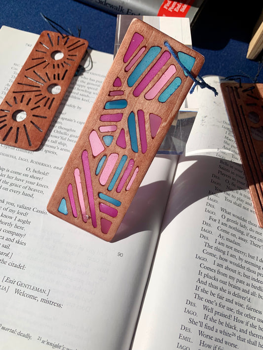 Saved By The Taco Bell Wood & Resin Bookmark - Failed Teak Pink