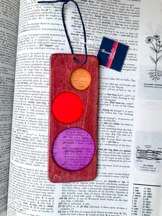 Circles Wood & Resin Bookmark - Rosewood Sunset