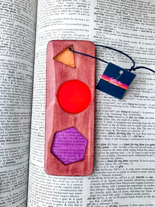 Shapes Wood & Resin Bookmark - Rosewood Sunset
