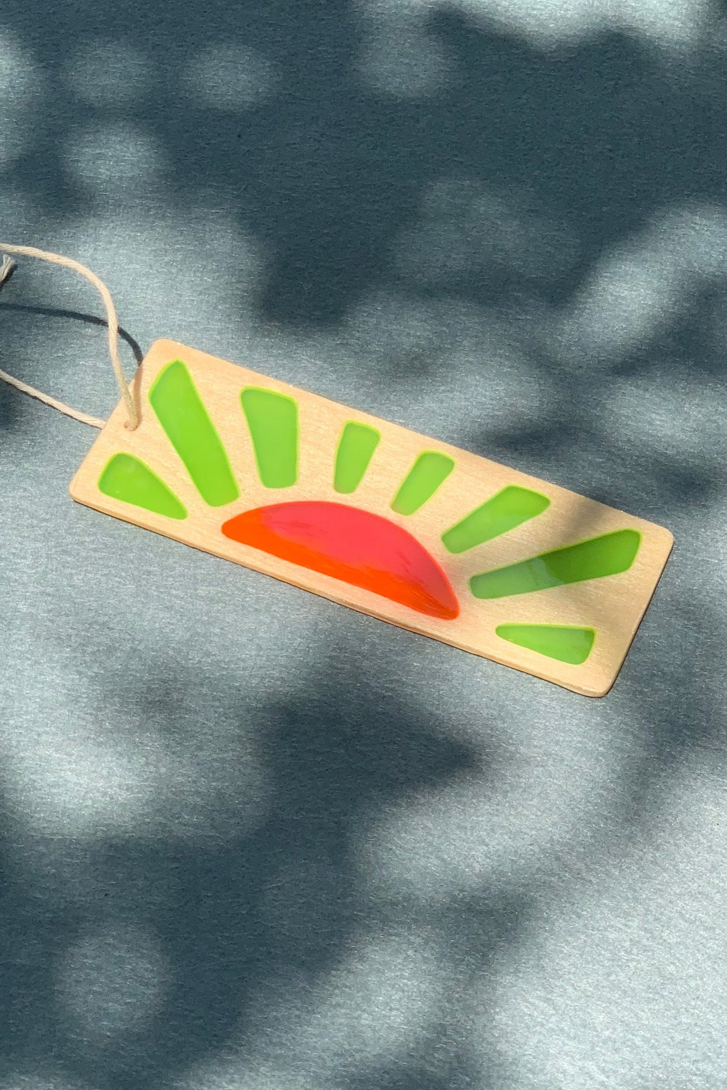 Sunrise Wood & Resin Bookmark - Natural Basswood