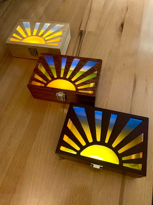 Sunrise Glow Light Wooden Box