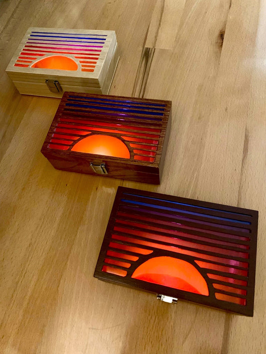 Sunset Glow Light Wooden Box
