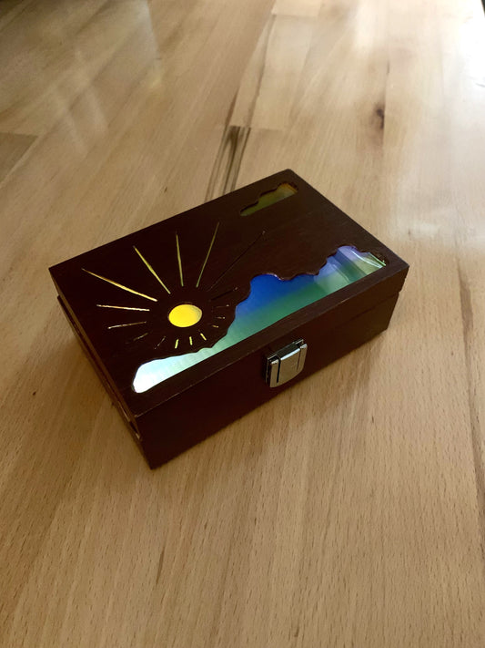 Cloud Sunrise Glow Light Wooden Box - Failed Cognac