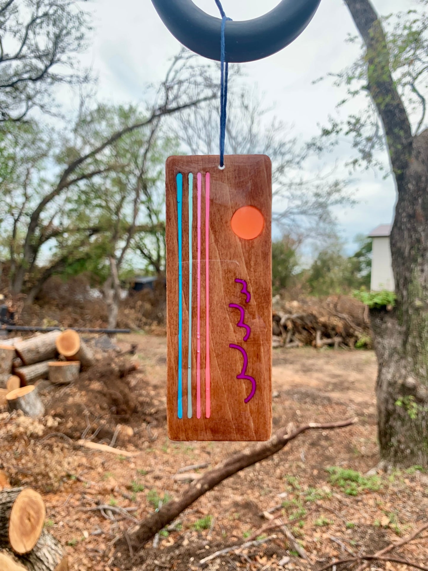 Ocean Sunset Wood & Resin Bookmark - Contrast