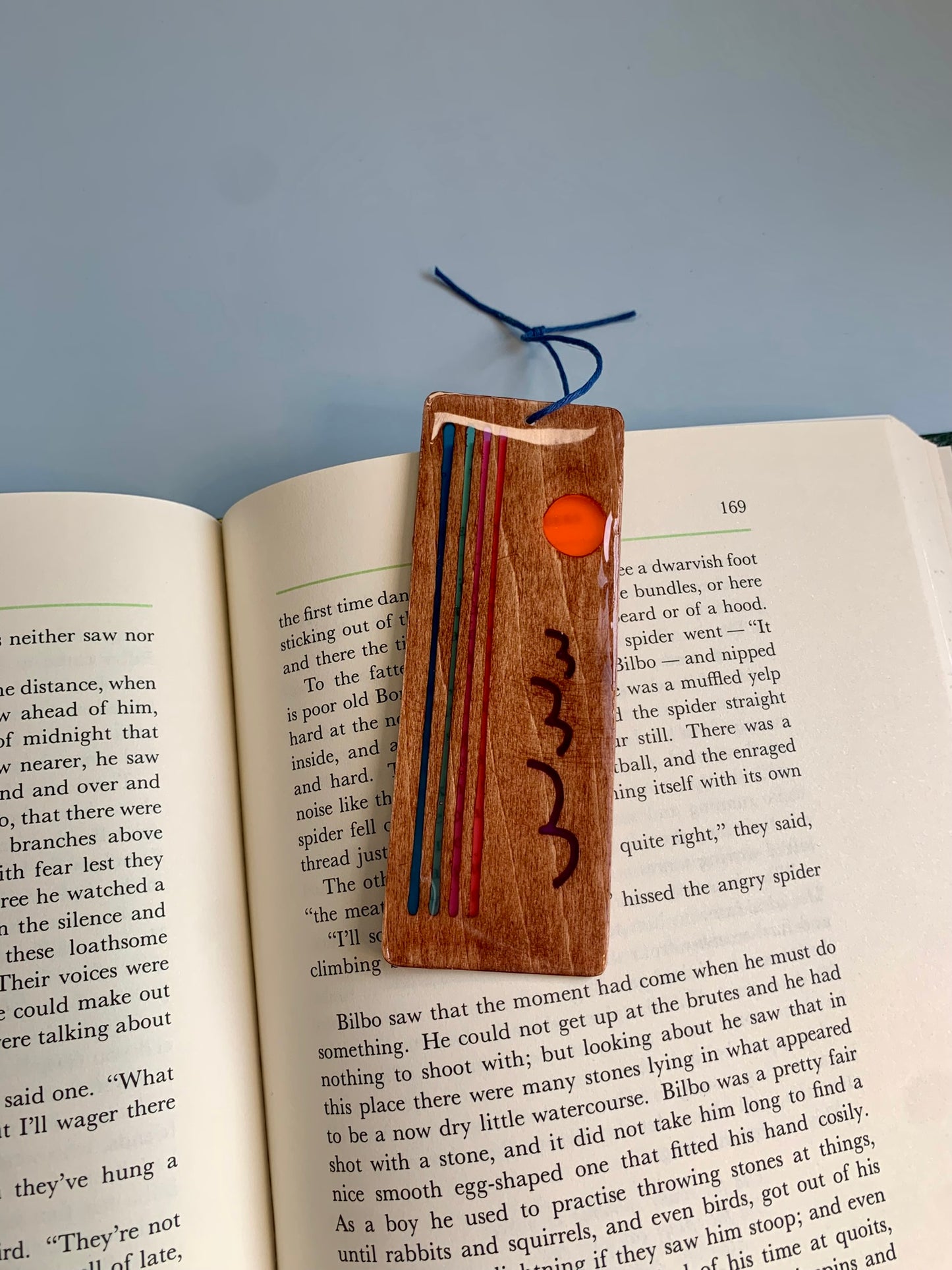 Ocean Sunset Wood & Resin Bookmark - Contrast