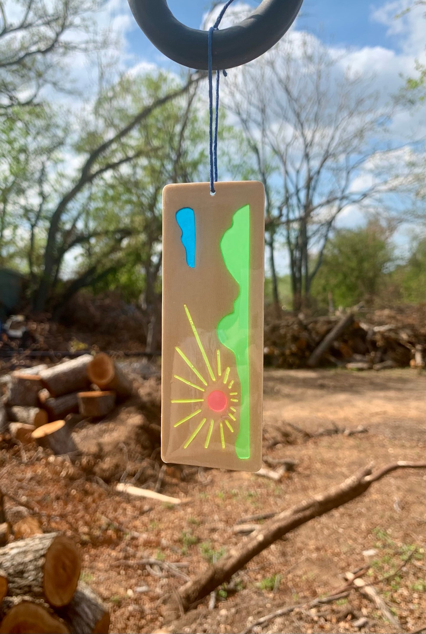 Cloud Sunrise Wood & Resin Bookmark - Bright