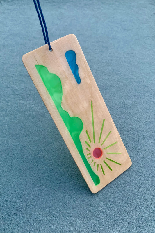 Cloud Sunrise Wood and Resin Bookmark - Bright