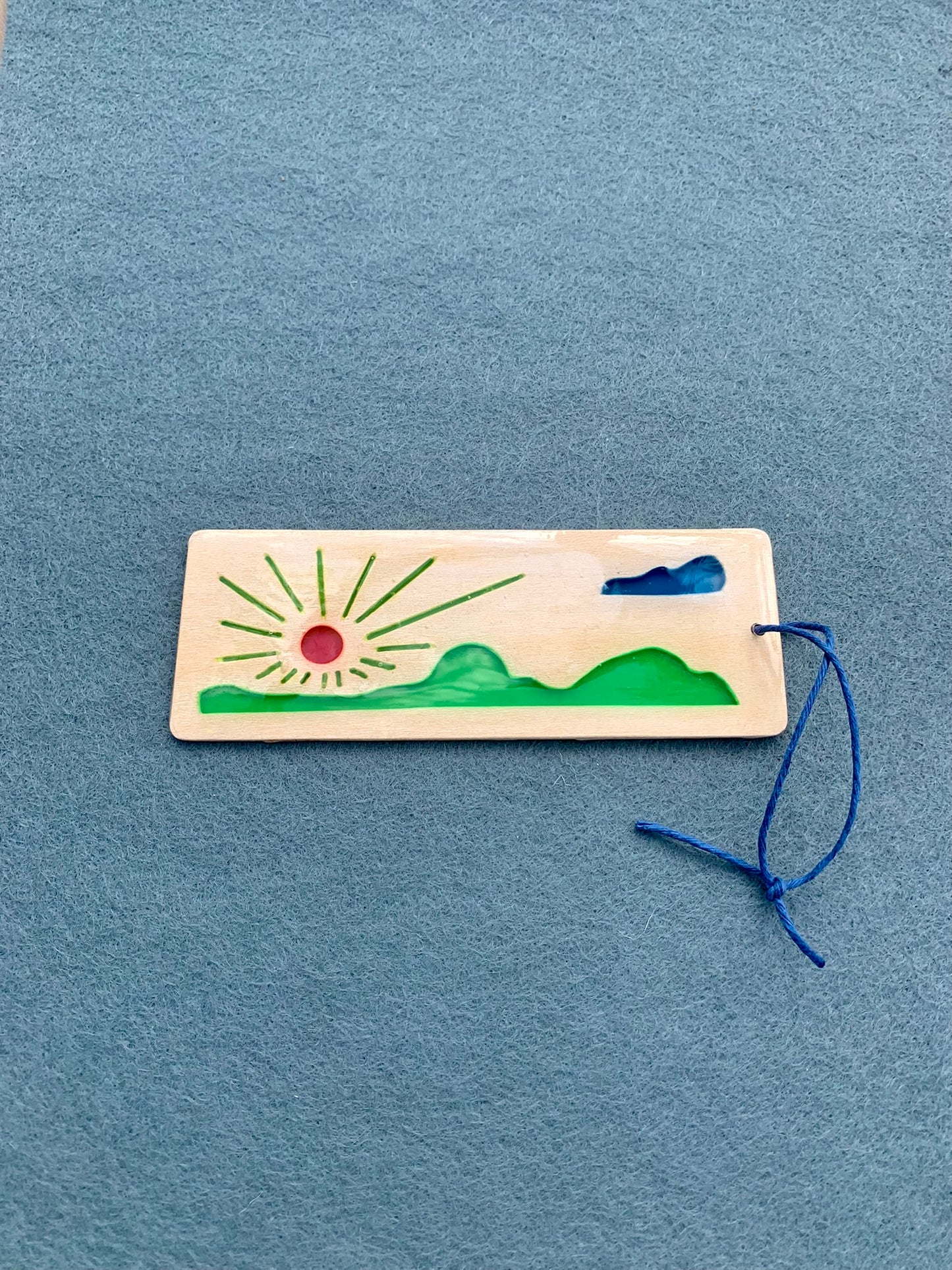 Cloud Sunrise Wood & Resin Bookmark - Bright