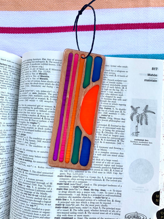 Sunset Wood & Resin Bookmark - Purple Teak