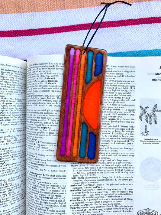 Sunset Wood & Resin Bookmark - Purple Cognac