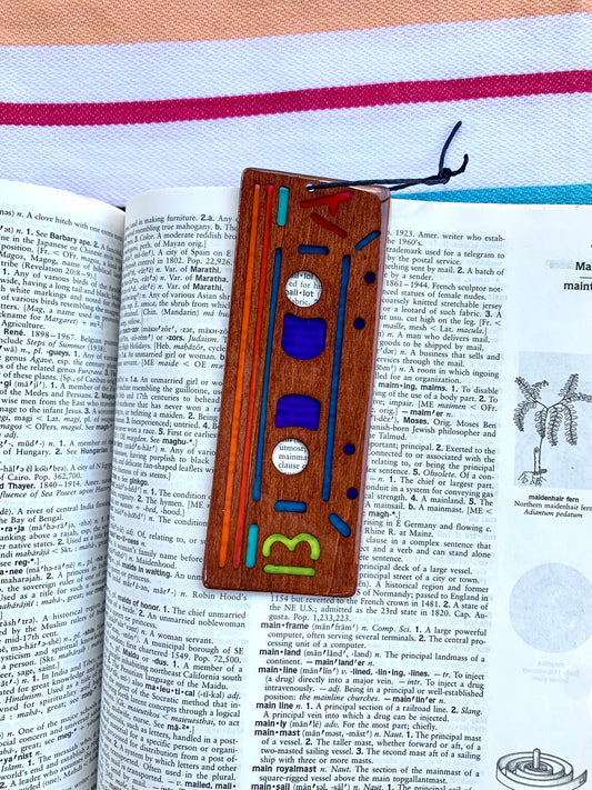 Cassette Tape Wood & Resin Bookmark - Cognac