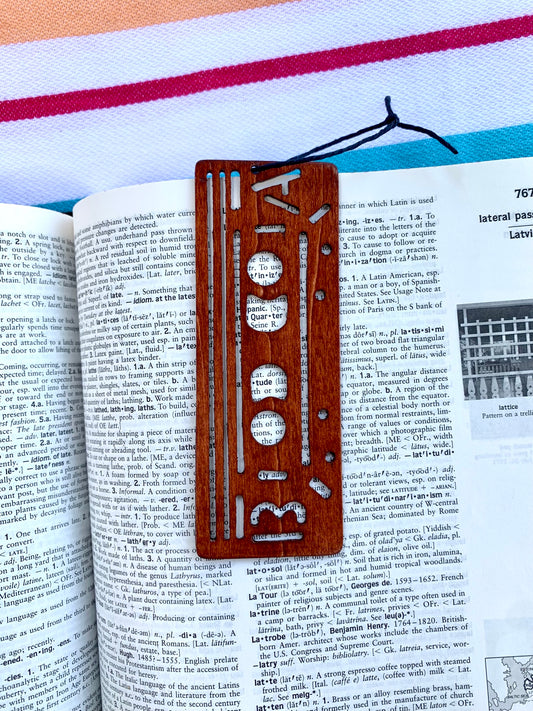 Cassette Tape Wooden Bookmark - Cognac