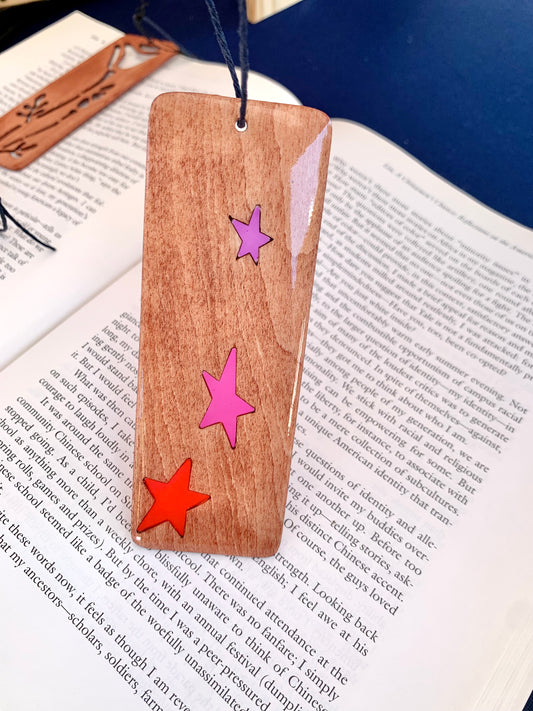 Stars Wood & Resin Bookmark - Teak Sunset