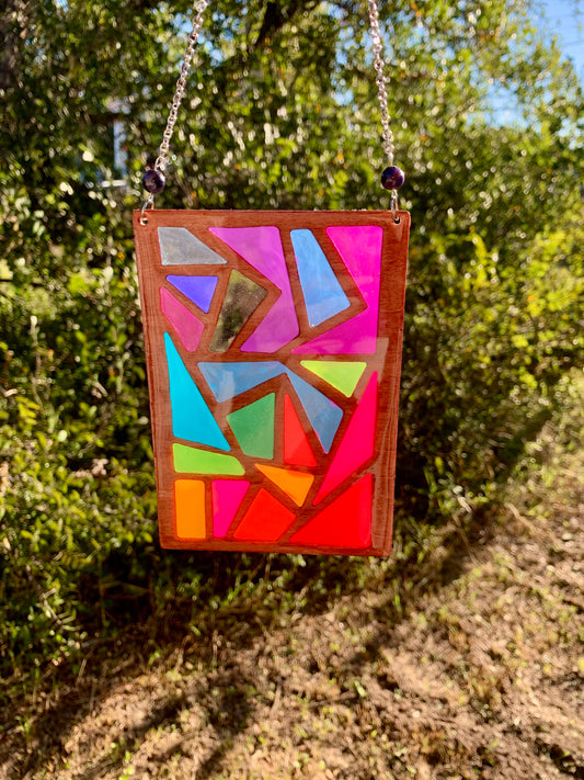 Zigzag Wood & Resin Sun Catcher