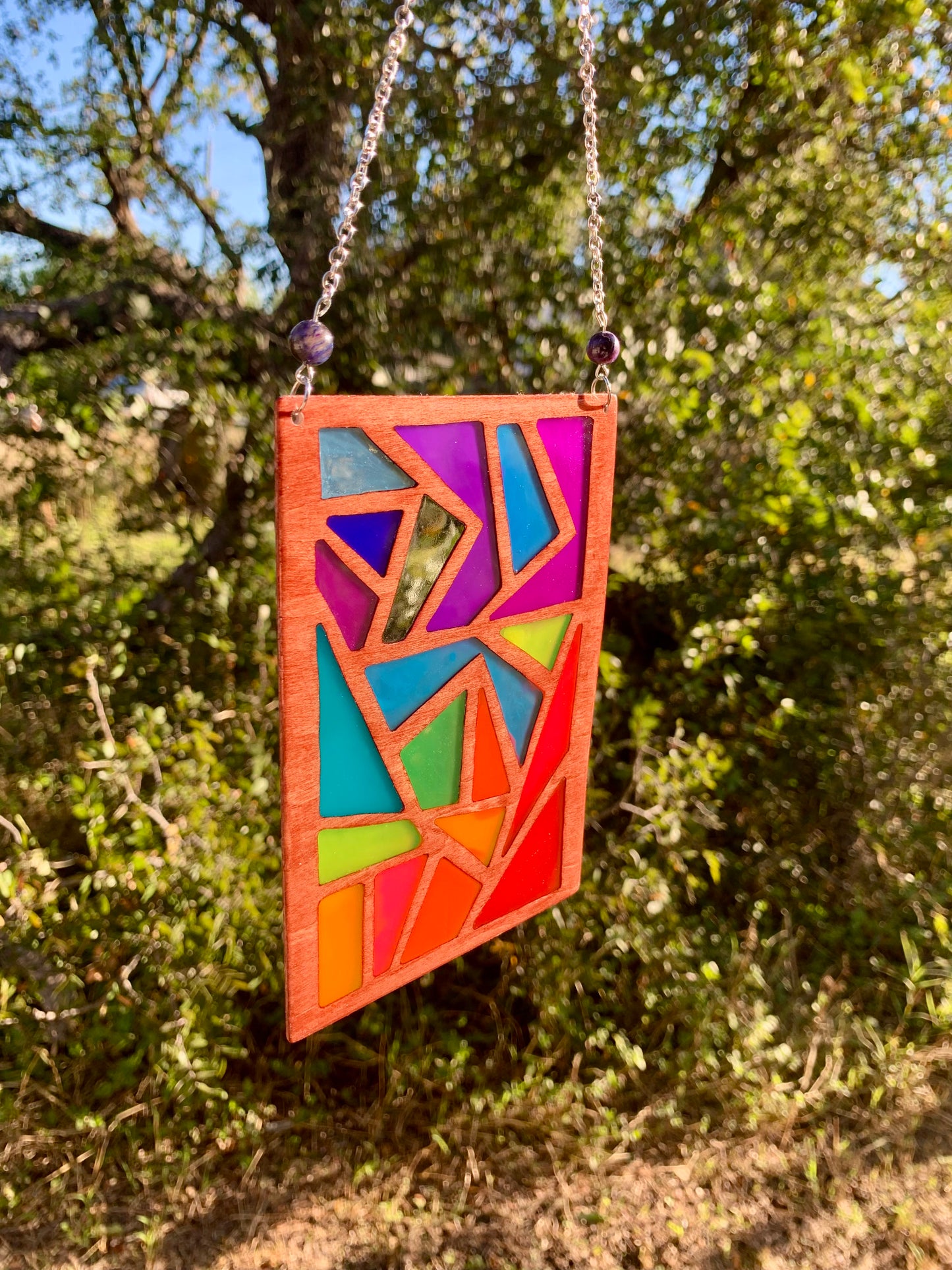 Zigzag Wood & Resin Sun Catcher